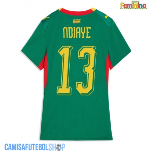 Camisa de time de futebol Senegal Iliman Ndiaye #13 Replicas 2º Equipamento Feminina Mundo 2026 Manga Curta